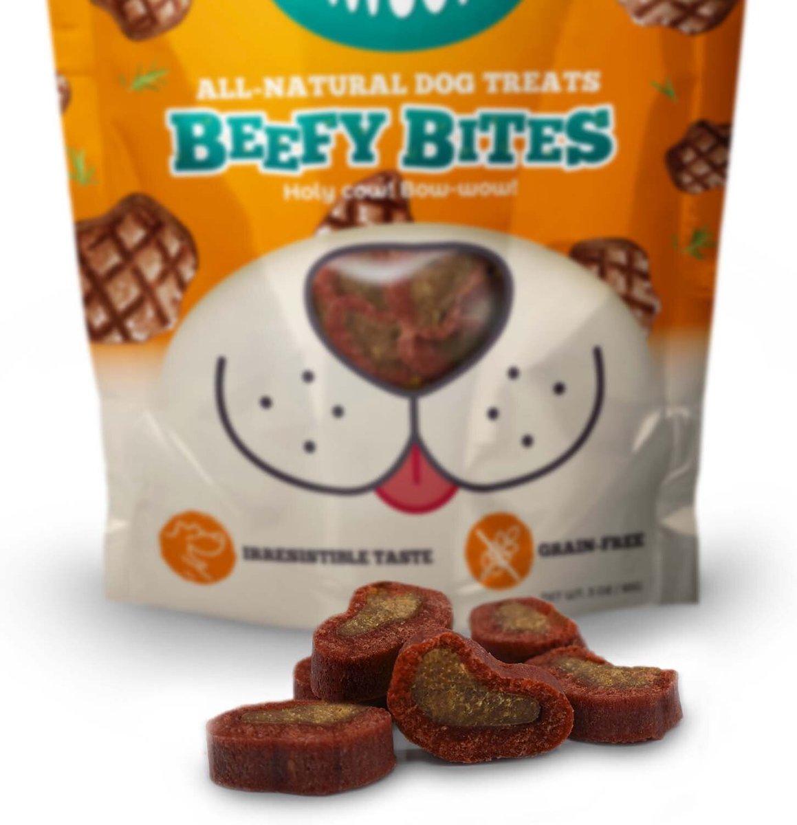 Awesome Pawsome Beefy Bites Dog Treats， 3-oz bag