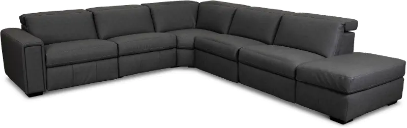 Titan Charcoal 5 Piece Power Reclining Sectional