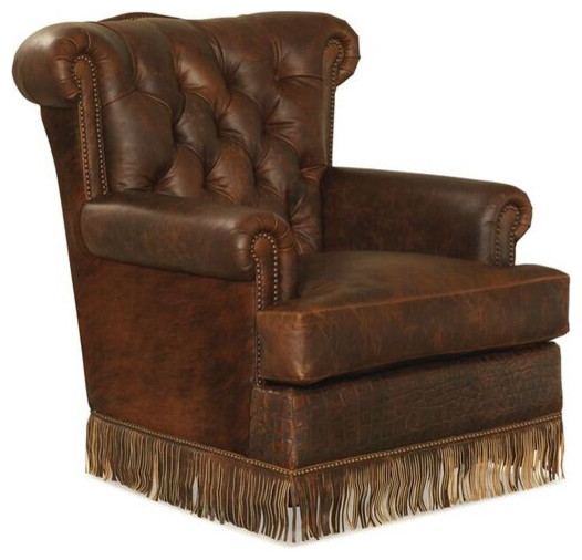 Swivel Glider Tufted Back Accent Chair   Traditional   Armchairs And Accent Chairs   by Artistic Leathers  Houzz