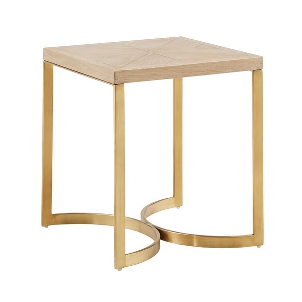 Minato Natural Finish and Gold End Table by iNSPIRE Q Bold