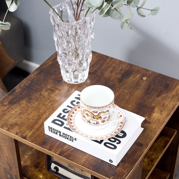 Square Side Table， 3-tier End Table