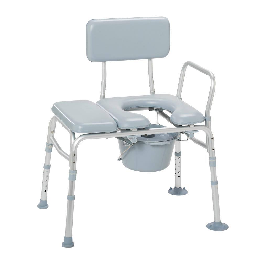 Drive Medical Padded Seat Transfer Bench with Commode Opening 12005kdc-1