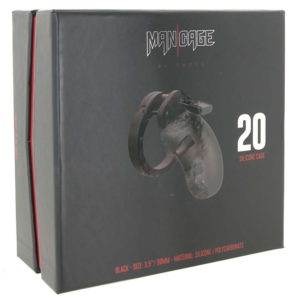 ManCage 20 3.5 Inch Silicone Cock Cage in Black