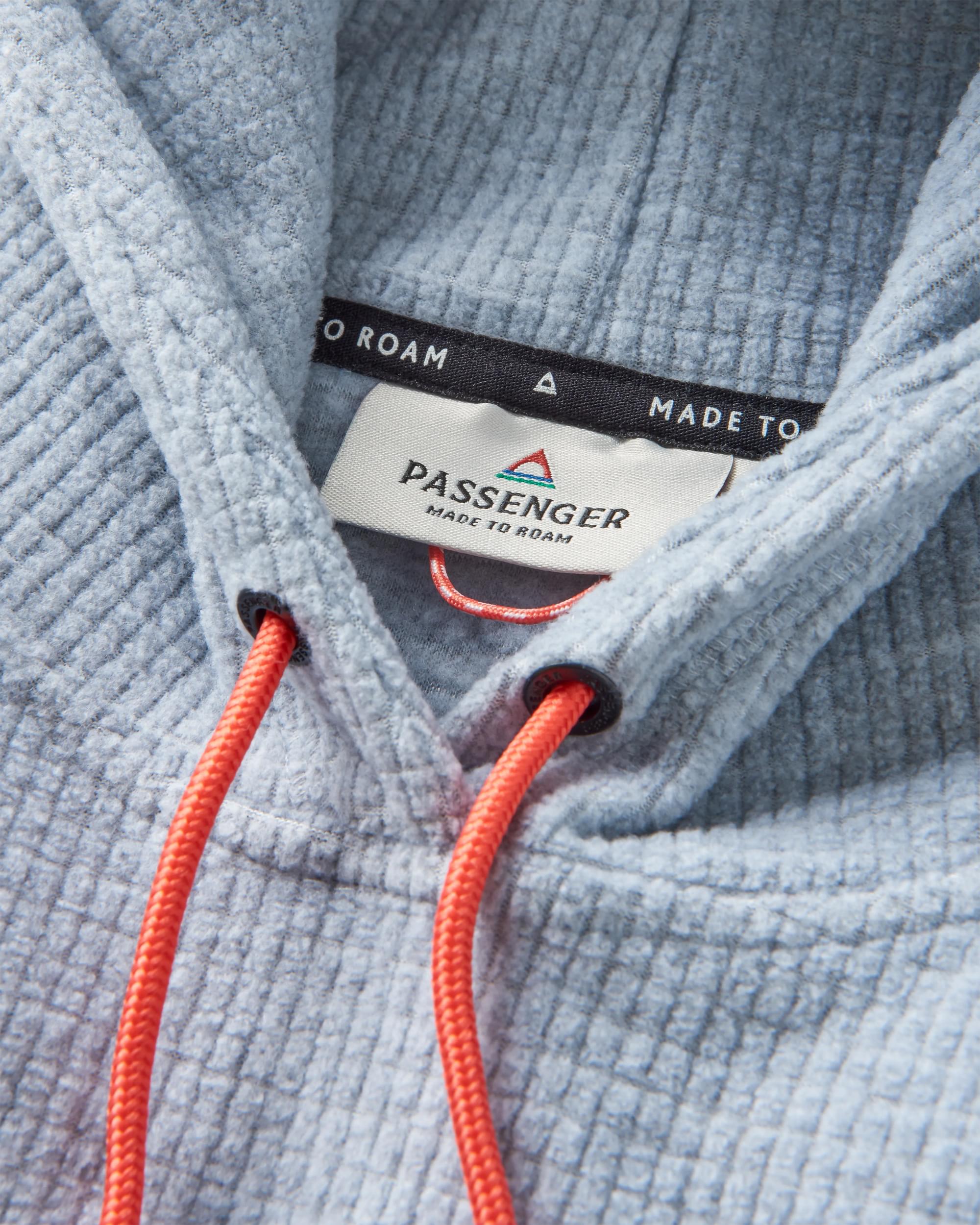 Point Recycled Grid Polar Fleece Hoodie - Grey Marl