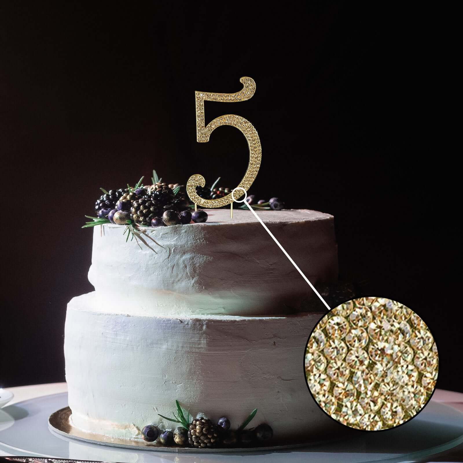 Gold Rhinestone Monogram Number 