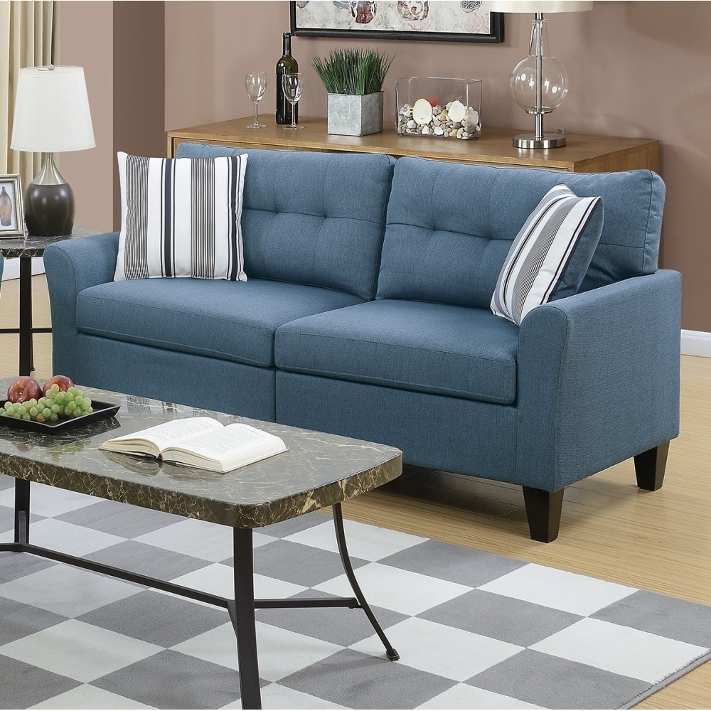 Upholstery 2 Piece Sofa Set with Wood Legs