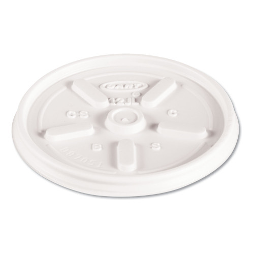 Dart Plastic Lids for Foam Cups， Bowls and Containers， Vented， Fits 6-14 oz， White， 100/Pack， 10 Packs/Carton (12JL)