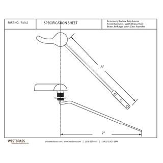 Westbrass Front Mount Toilet Tank Lever in Matte Black R4142-62