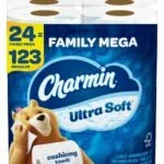 Ultra Soft Cushiony Touch Toilet Paper, 24 Family Mega Rolls = 123 Regular Rolls