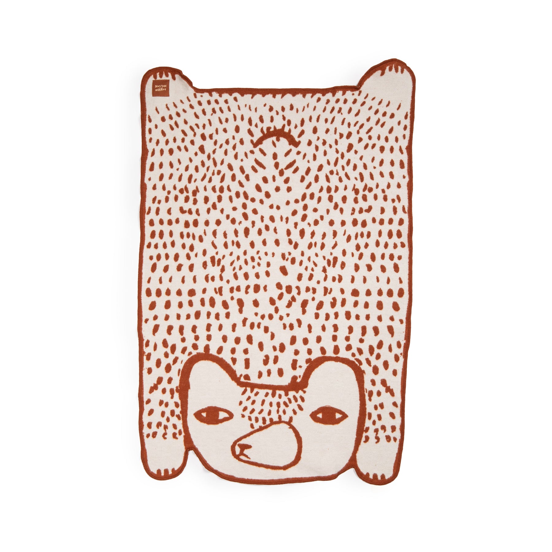 Bear Shaped Brushed Cotton Mini Blanket