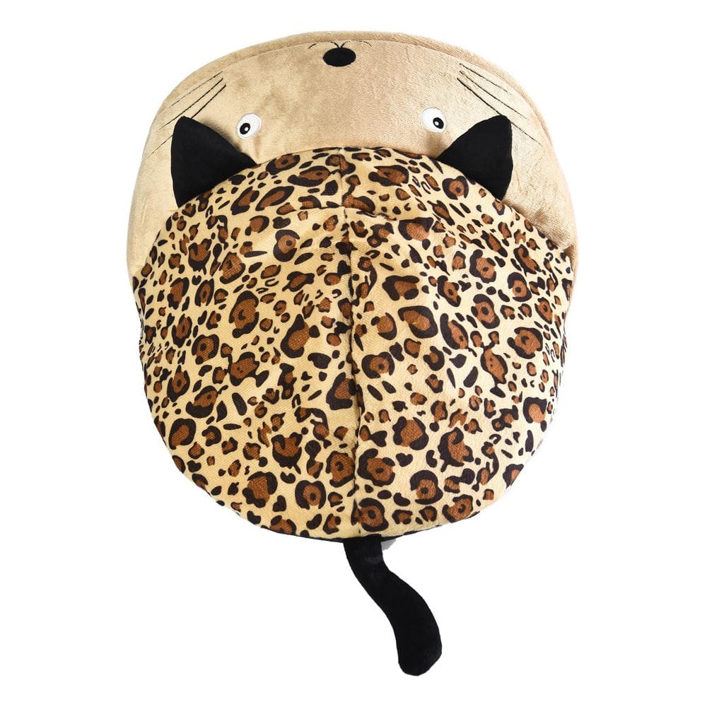 CAT CRAFT Plush Cave Cat Bed with Crinkle Sound, Cheetah 40533