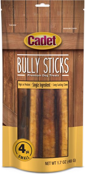 Cadet Bully Sticks Dog Treats， Small ，4-pack