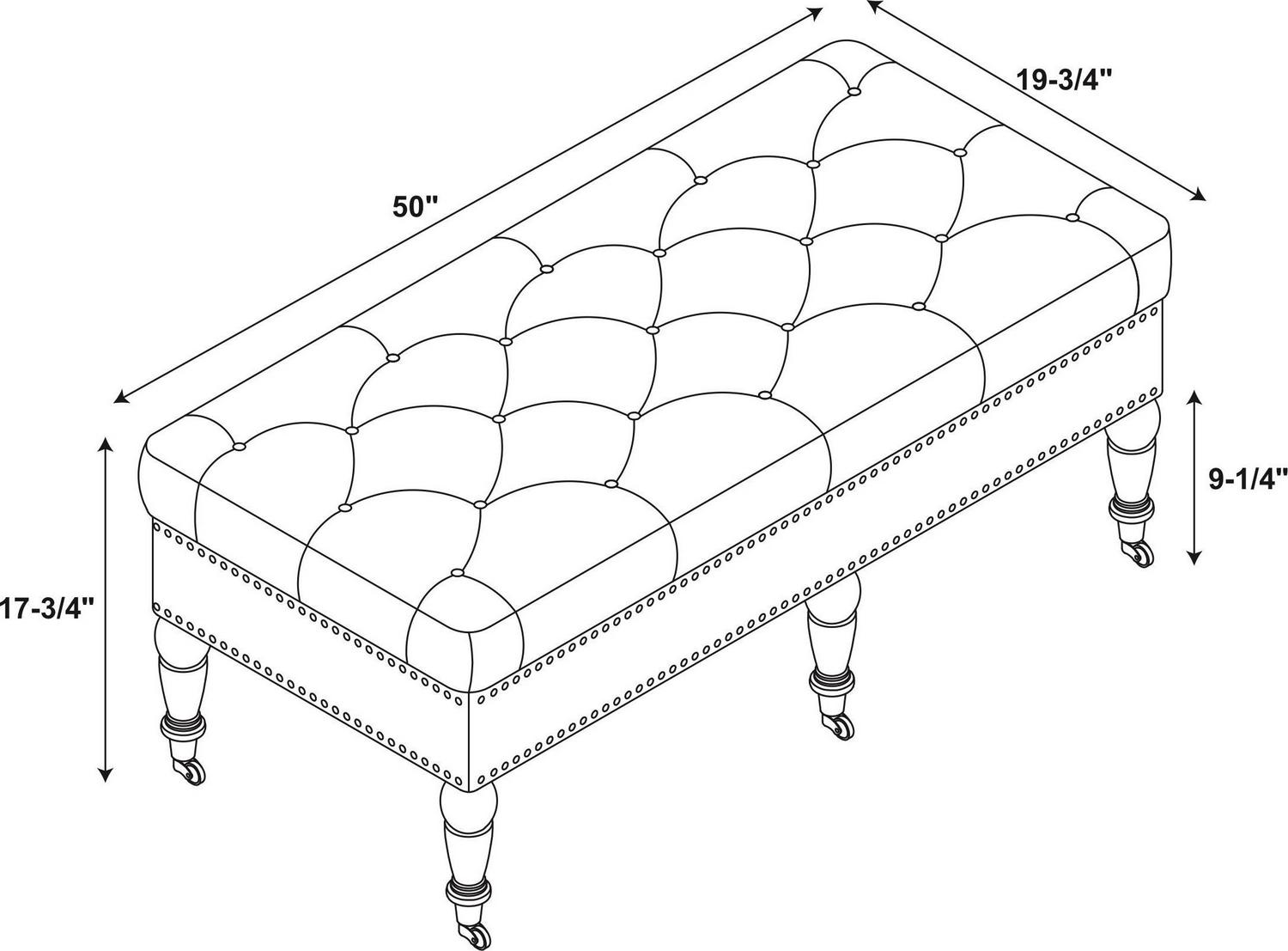 Linon Isabelle Linen Tufted Bench Multiple Sizes and Colors  Crowdfused