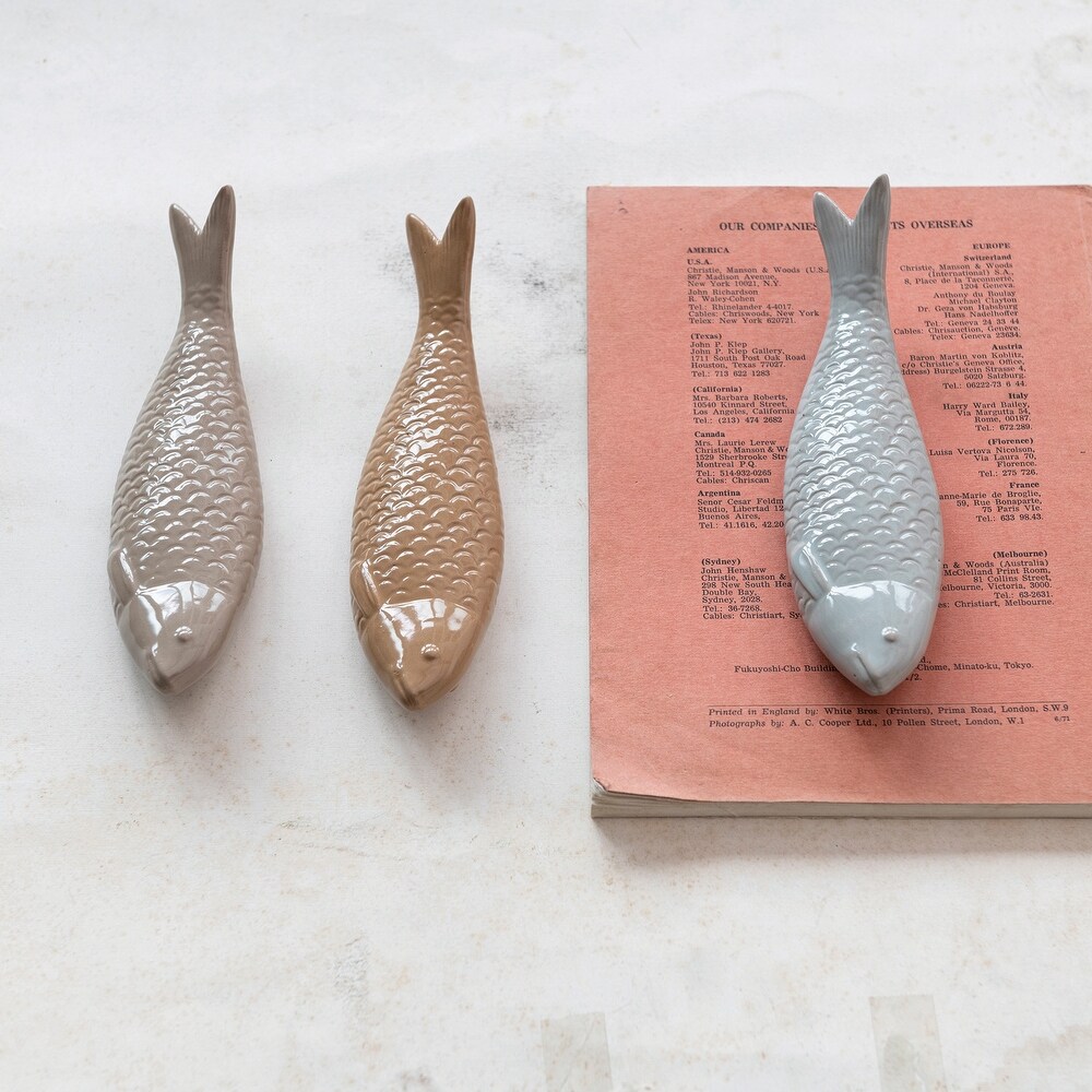 Decorative Embossed Stoneware Fish   7.5\