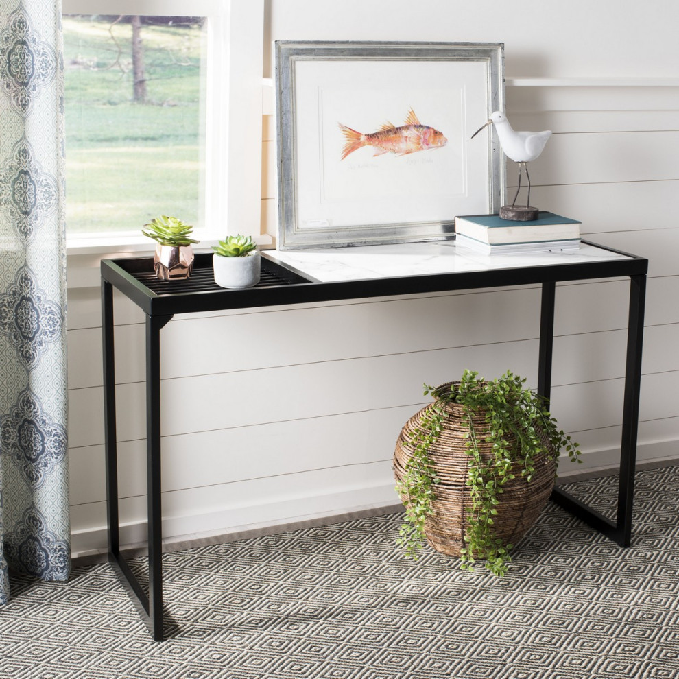 Suki Console Table White Marble/Black   Transitional   Console Tables   by V.S.D Furniture  Houzz