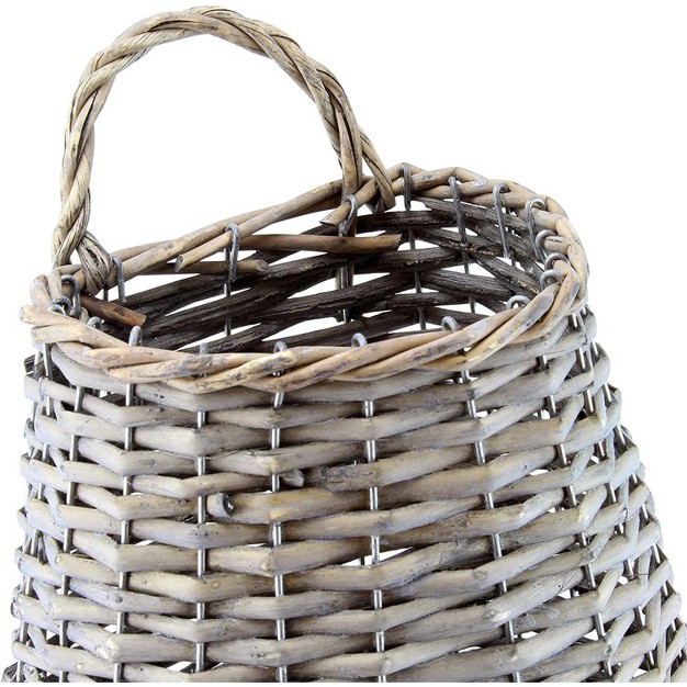 Auldhome Design Woven Wicker Wall Hanging Basket