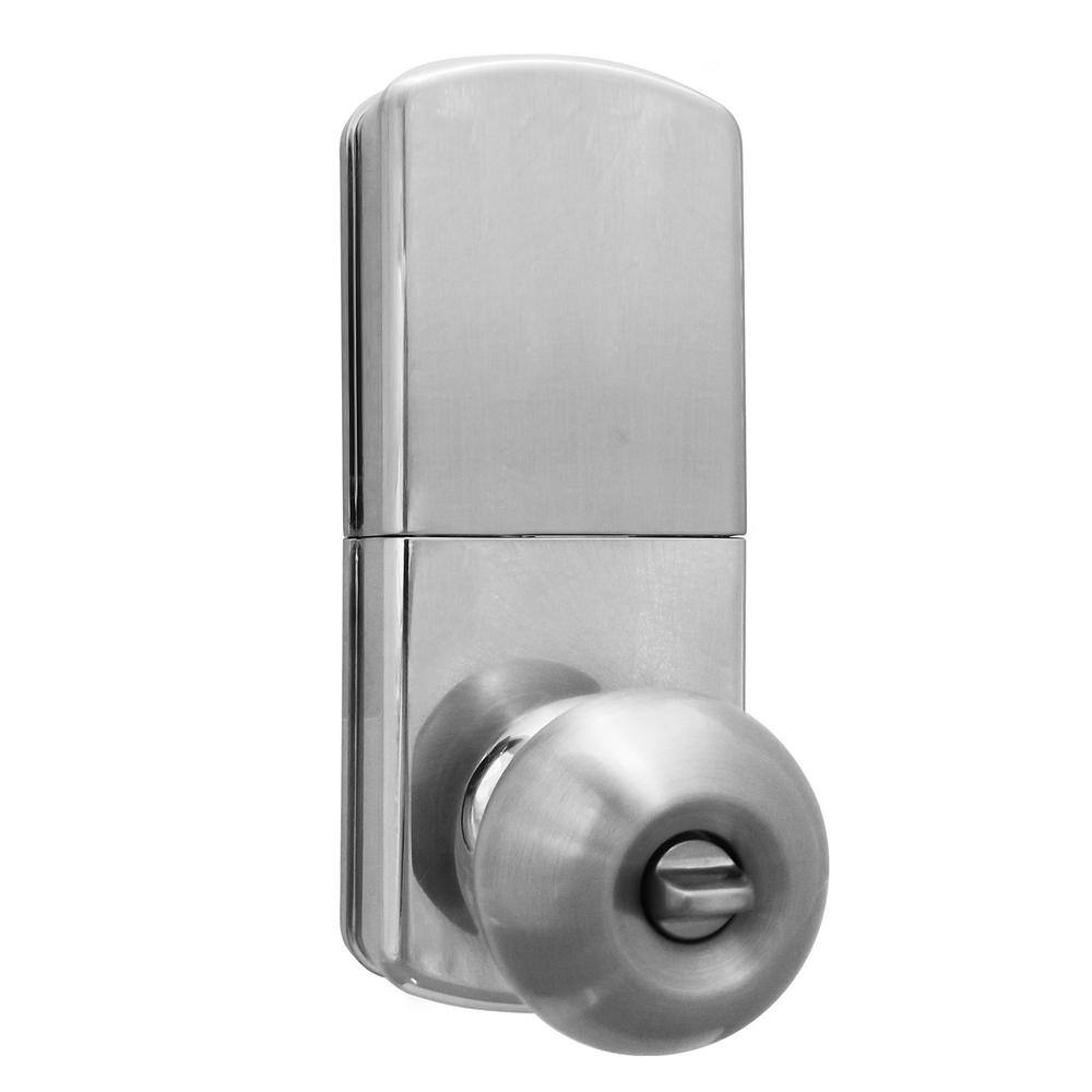 MiLocks Satin Nickle Single-Cylinder Electronic Door Knob with Keyless Back-Lit Keypad Entry DKK-02SN