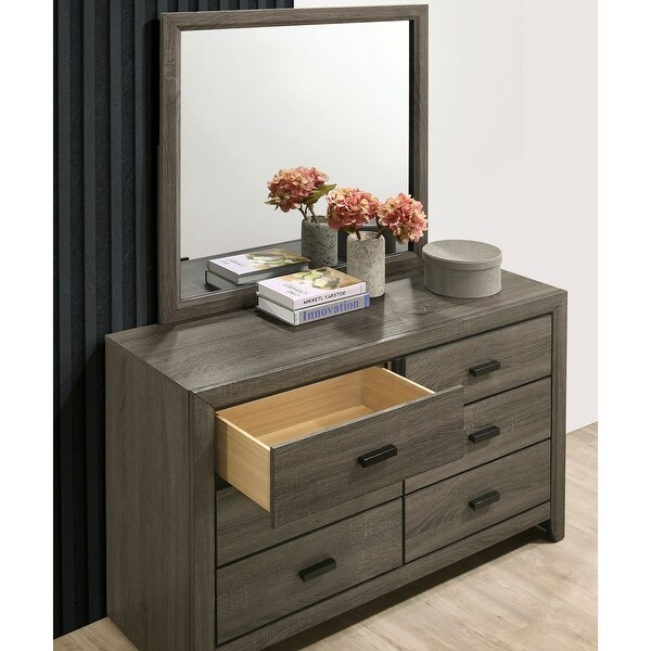 Furniture of America Vilk Rustic Grey Dresser and Mirror Set - - 31451304