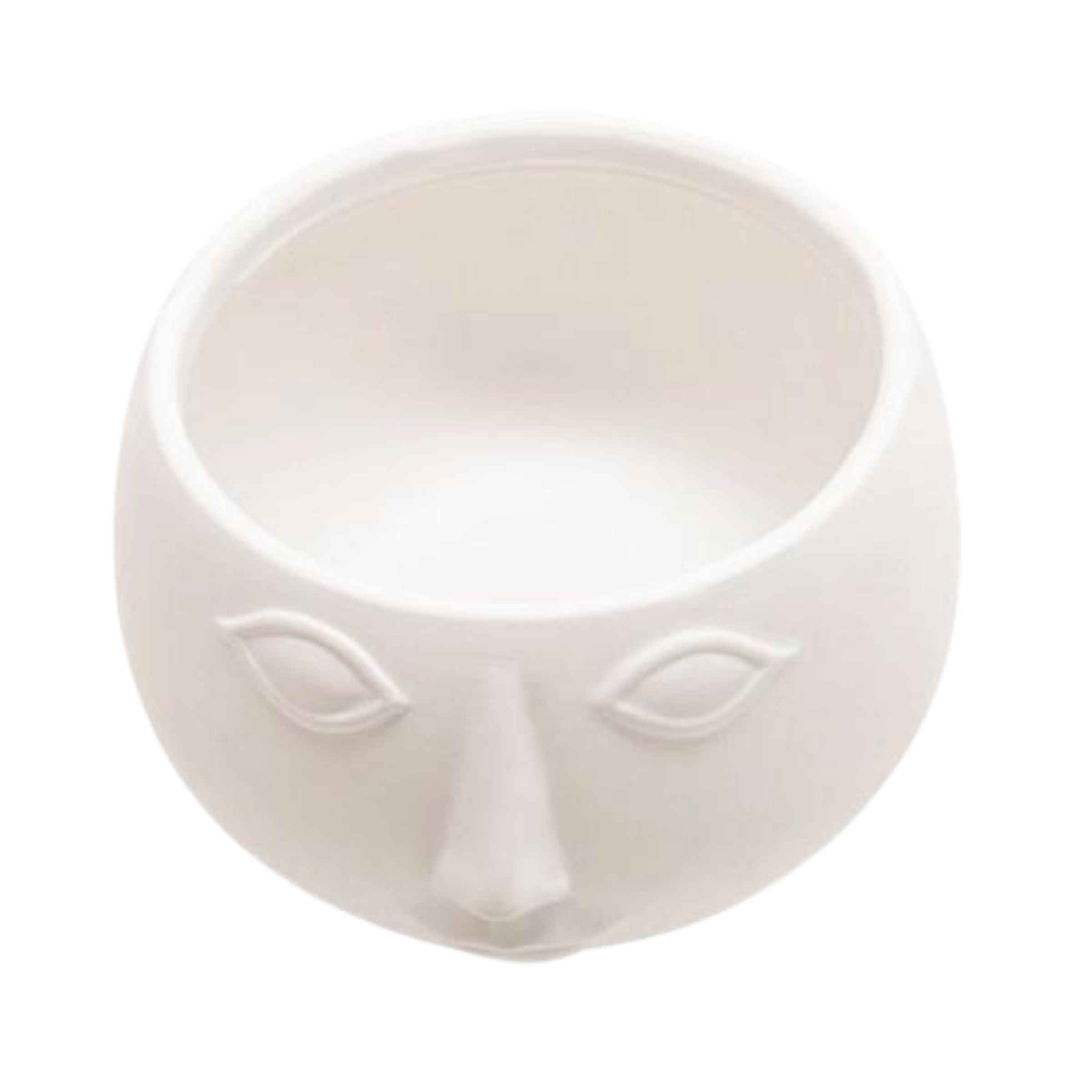 Face Matte White Ceramic Planter 17 Cm 14960-02