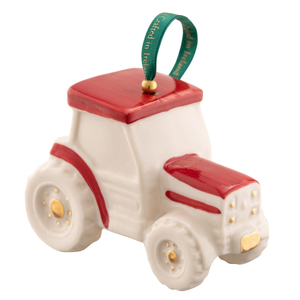 Belleek Classic Tractor Ornament - Red