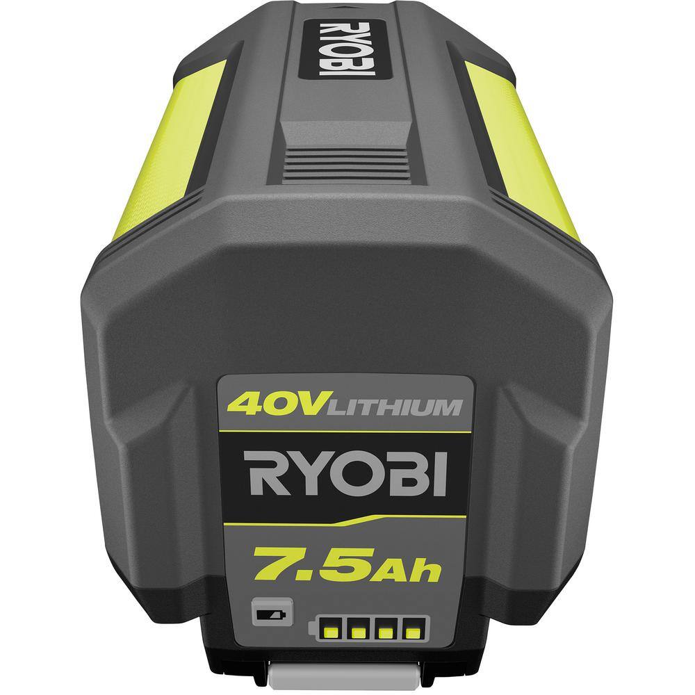 RYOBI 40-Volt Lithium-Ion High Capacity 7.5 Ah Battery and Rapid Charger OP40753-06