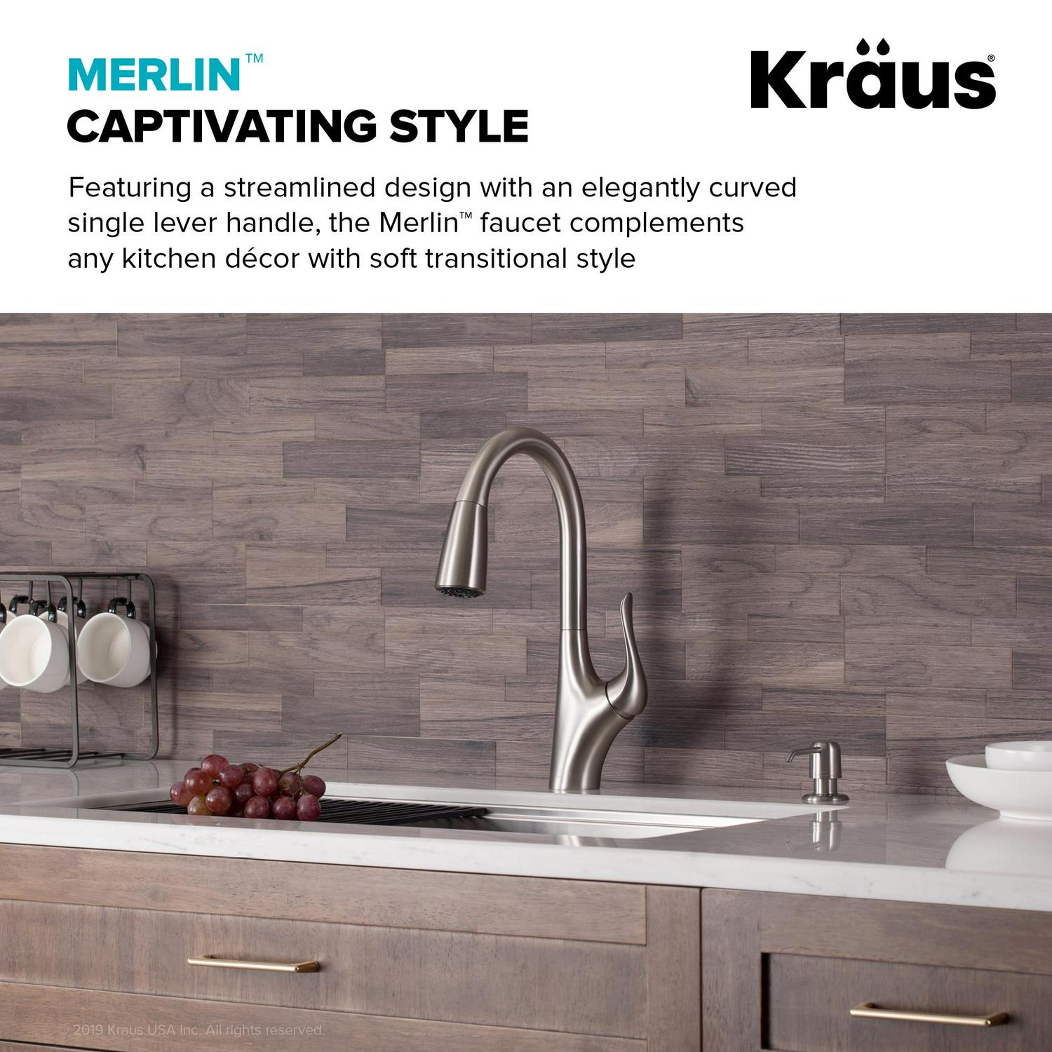 Merlina c Single Handle Pull-Down Kitchen Faucet in Spot Free Stainless Steel