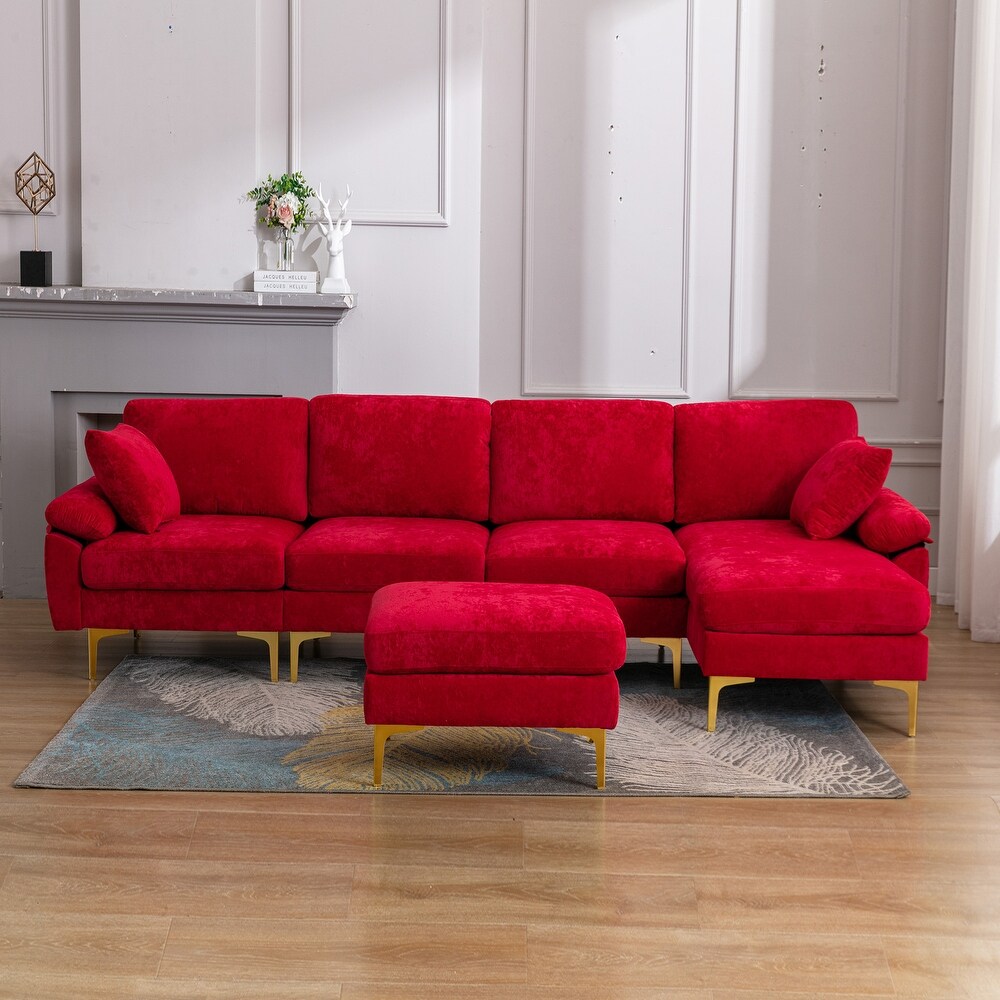 Minimalist corner U shaped fabric living room combination sofa