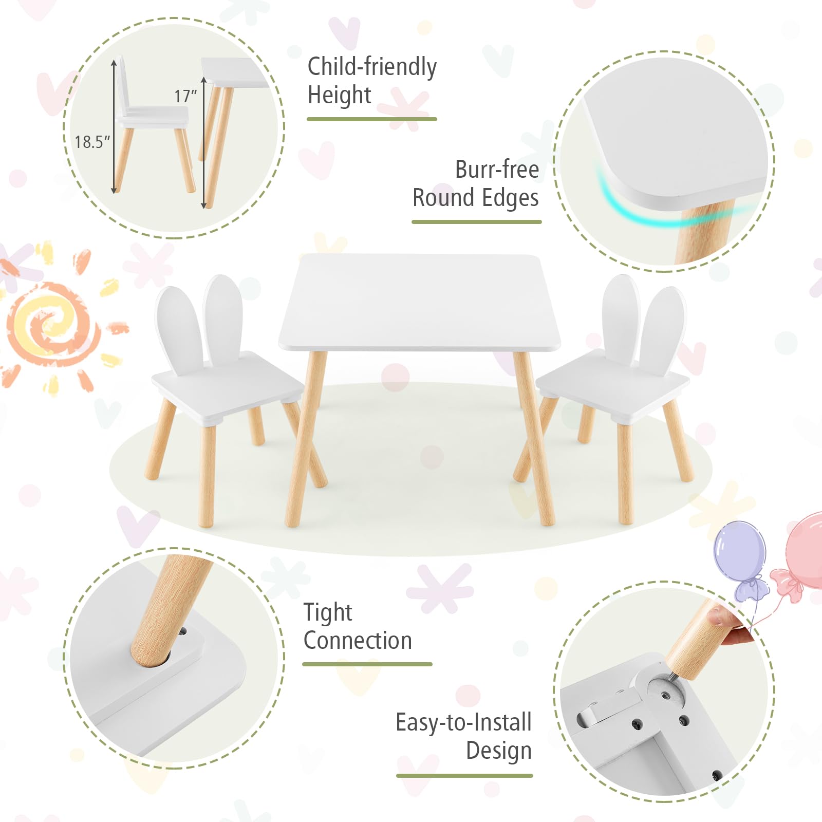 Costzon Kids Table and Chair Set