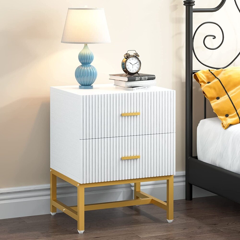 Nightstand 2 Drawer  Bed Side Table with Storage Cabinet End Table