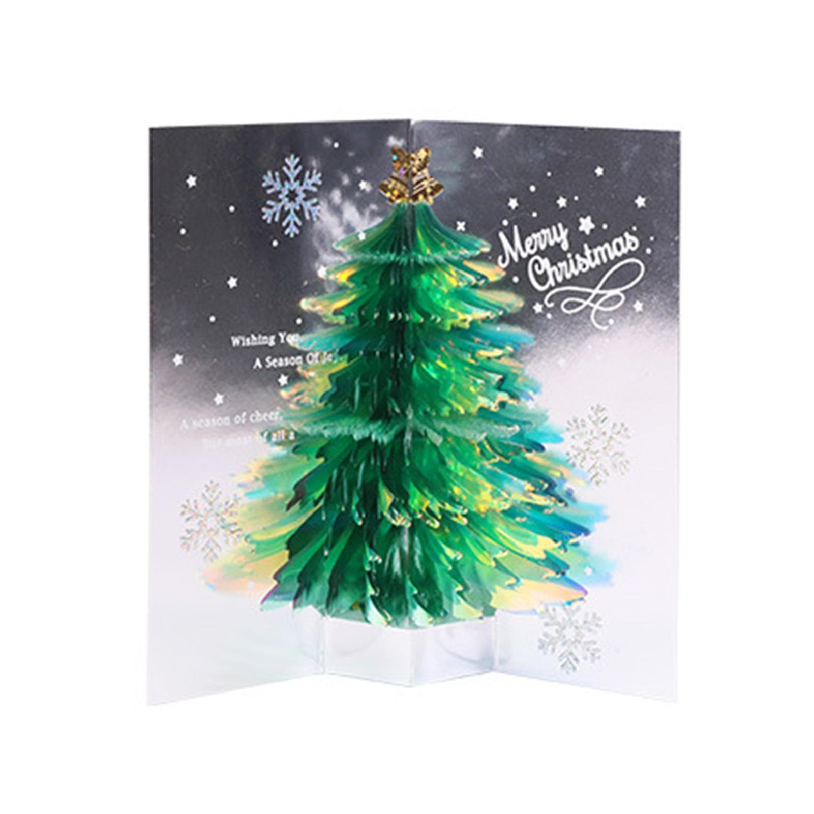 1 Set Nice-looking Greeting Card Realistic Paper 3d Exquisite Christmas Tree Card For Friends