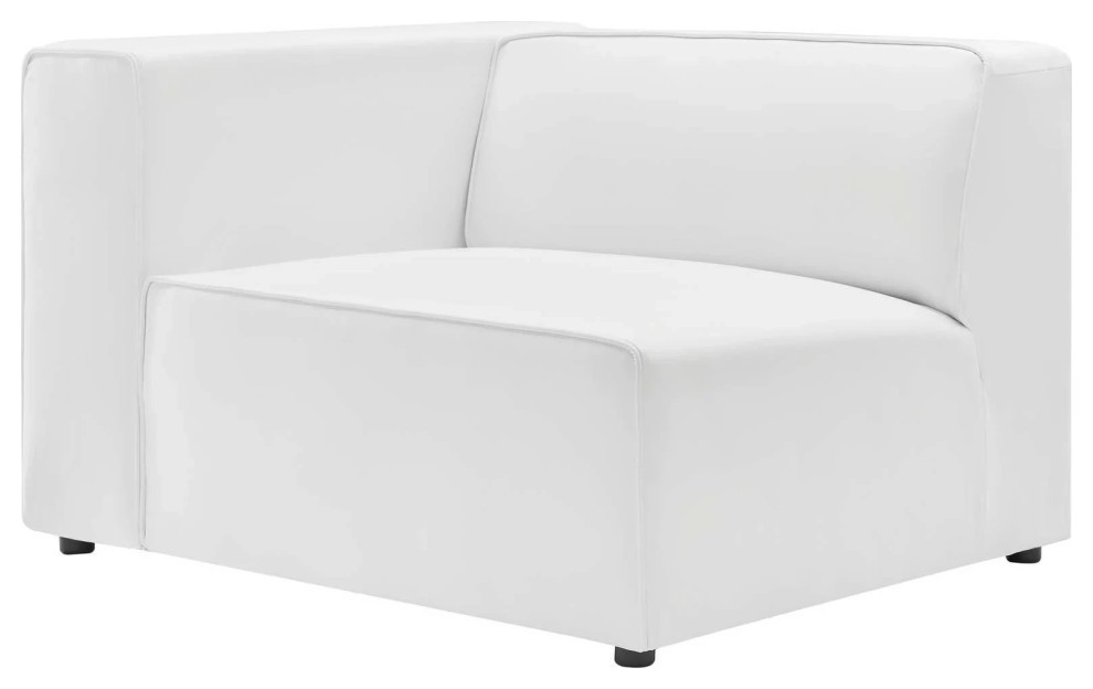 Odette White Vegan Leather Sofa And Armchair Set   Modern   Sectional Sofas   by Rustic Home Furniture Deco  Houzz