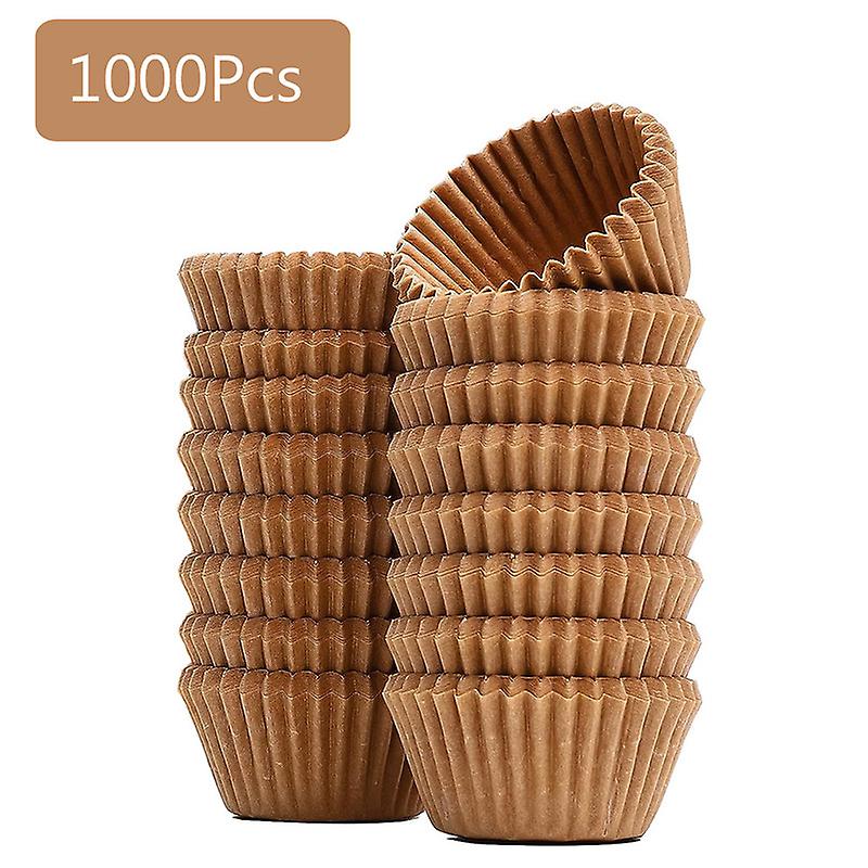 1000Pcs Natural Odorless Cupcake Liners Standard Greaseproof Paper Muffin Baking Cups