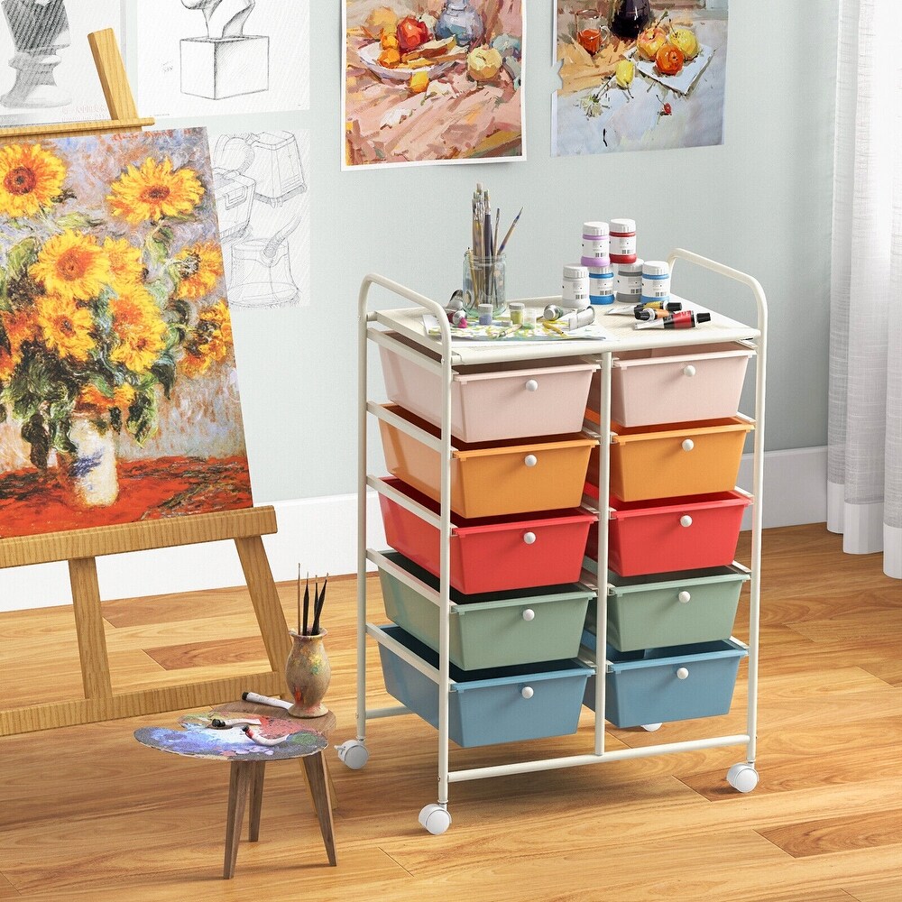 10 Drawer Rolling Storage Cart