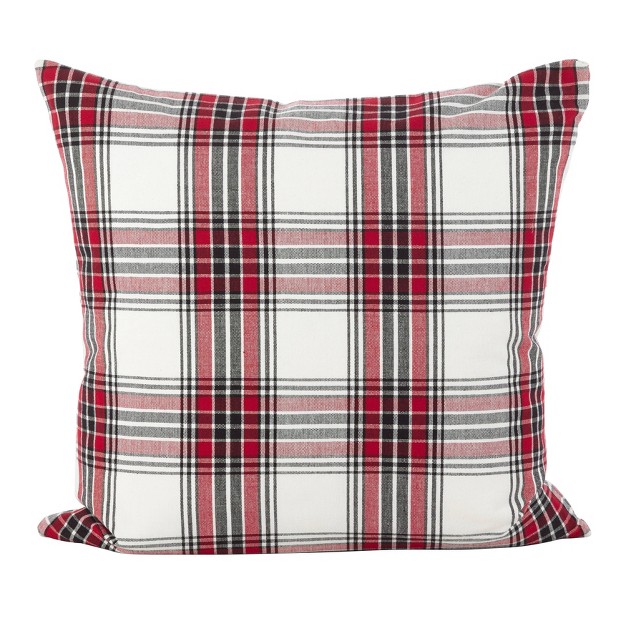 Borland Plaid Down Filled Square Throw Pillow Saro Lifestyle