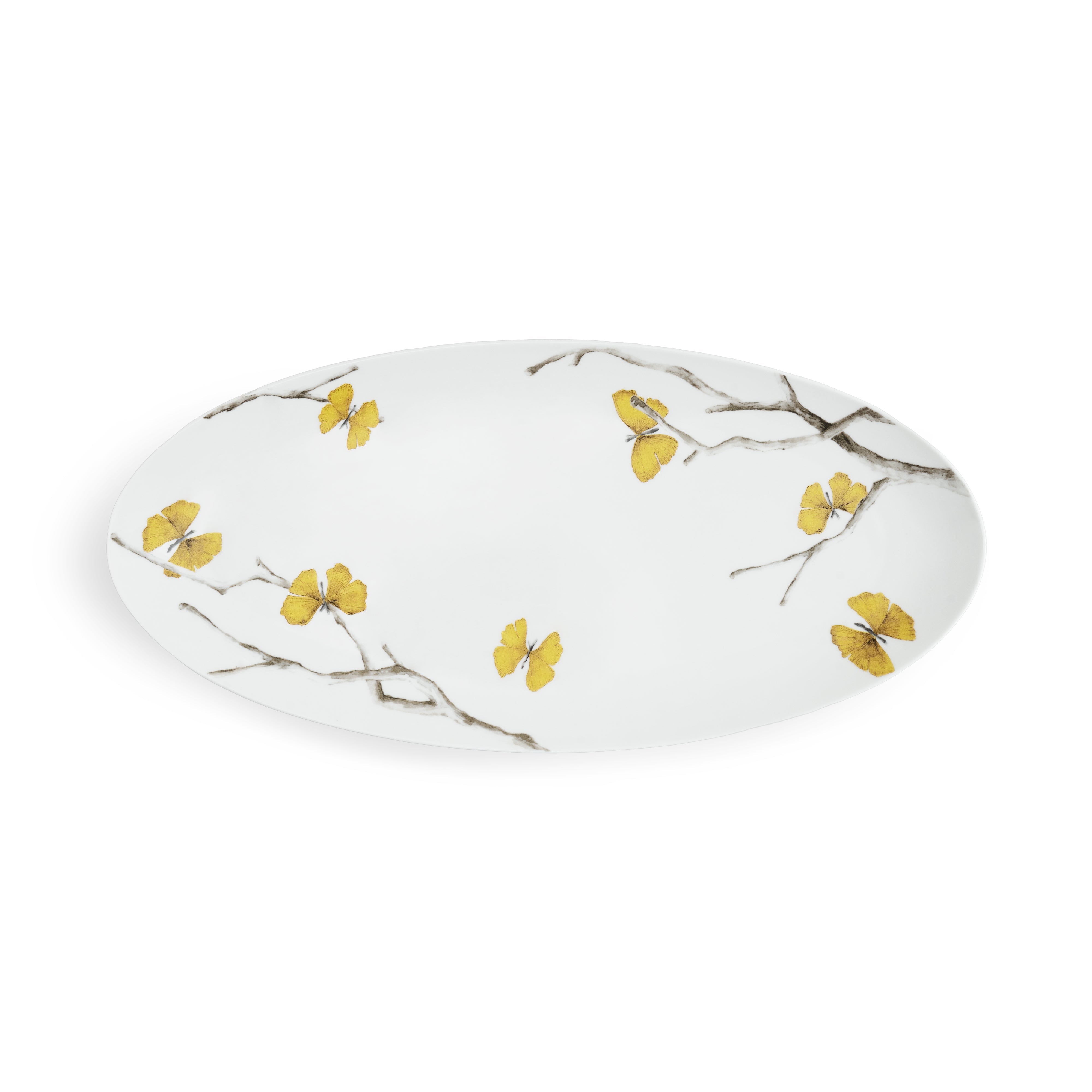 Butterfly Ginkgo Porcelain Platter