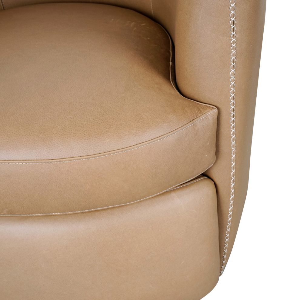 Bronson Swivel Accent Chair Saddle by Kosas Home   Contemporary   Armchairs And Accent Chairs   by Kosas  Houzz