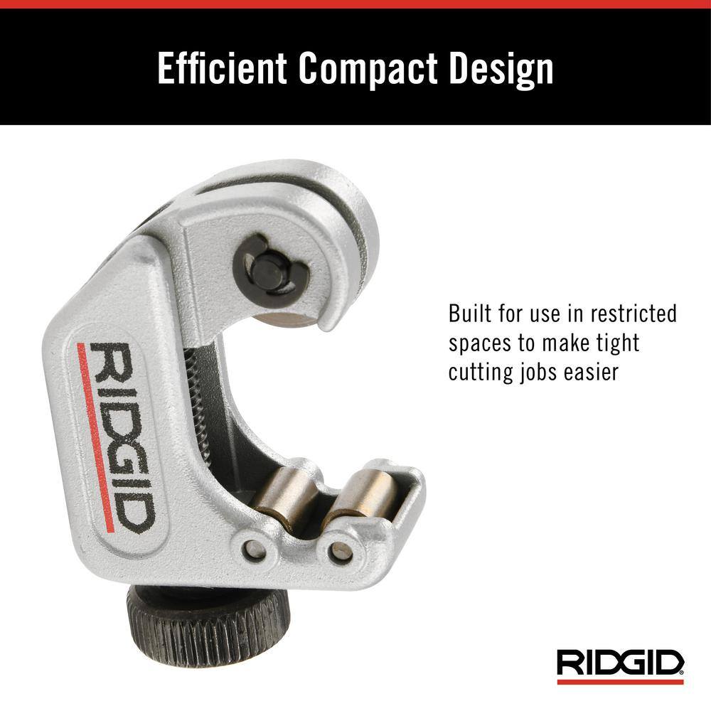 RIDGID 316 in. to 1516 in. 104 Close Quarters Copper Aluminum Brass and Plastic Tubing Cutter Multi-Use Tubing Tool 32985