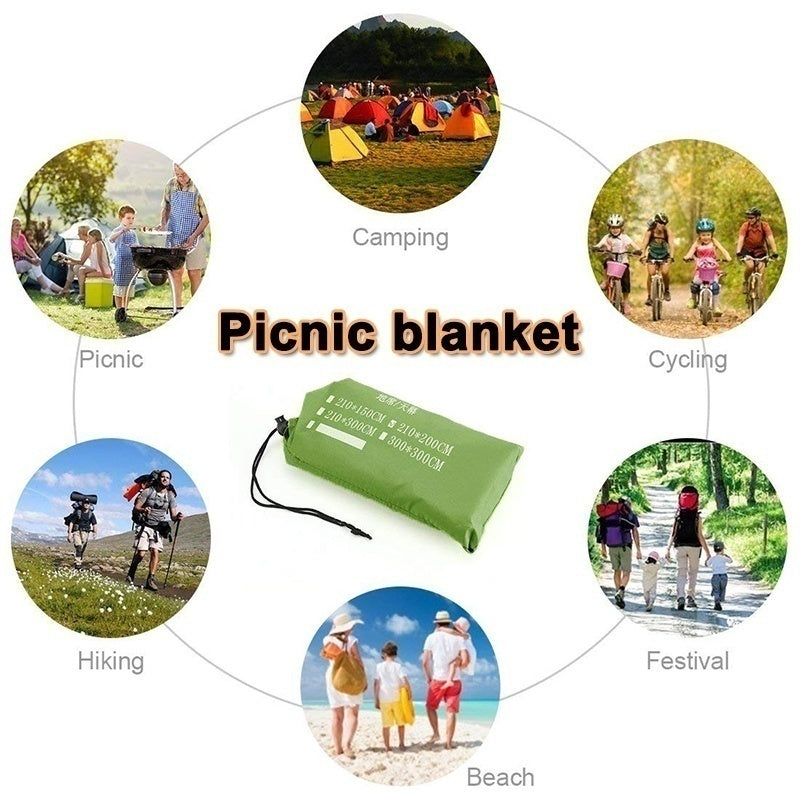 Green Survival Gear Outdoor Sun Shelter Waterproof Beach Sun Shade Picnic Mat Picnic Blanket Tent Pergola Awning Canopy(tent Only，Support Not Include)