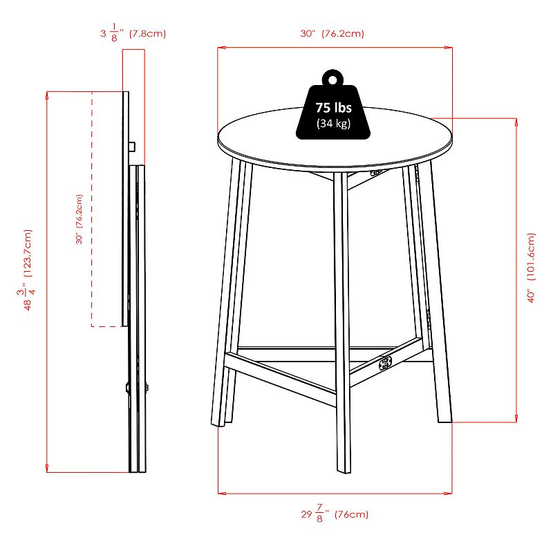 Winsome Torrence High Round Bar Table