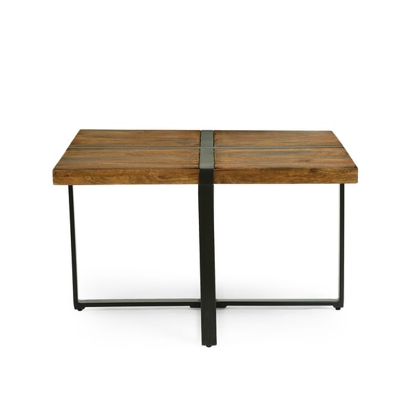 Coles Handmade Mango Wood and Iron Square Coffee Table by Christopher Knight Home