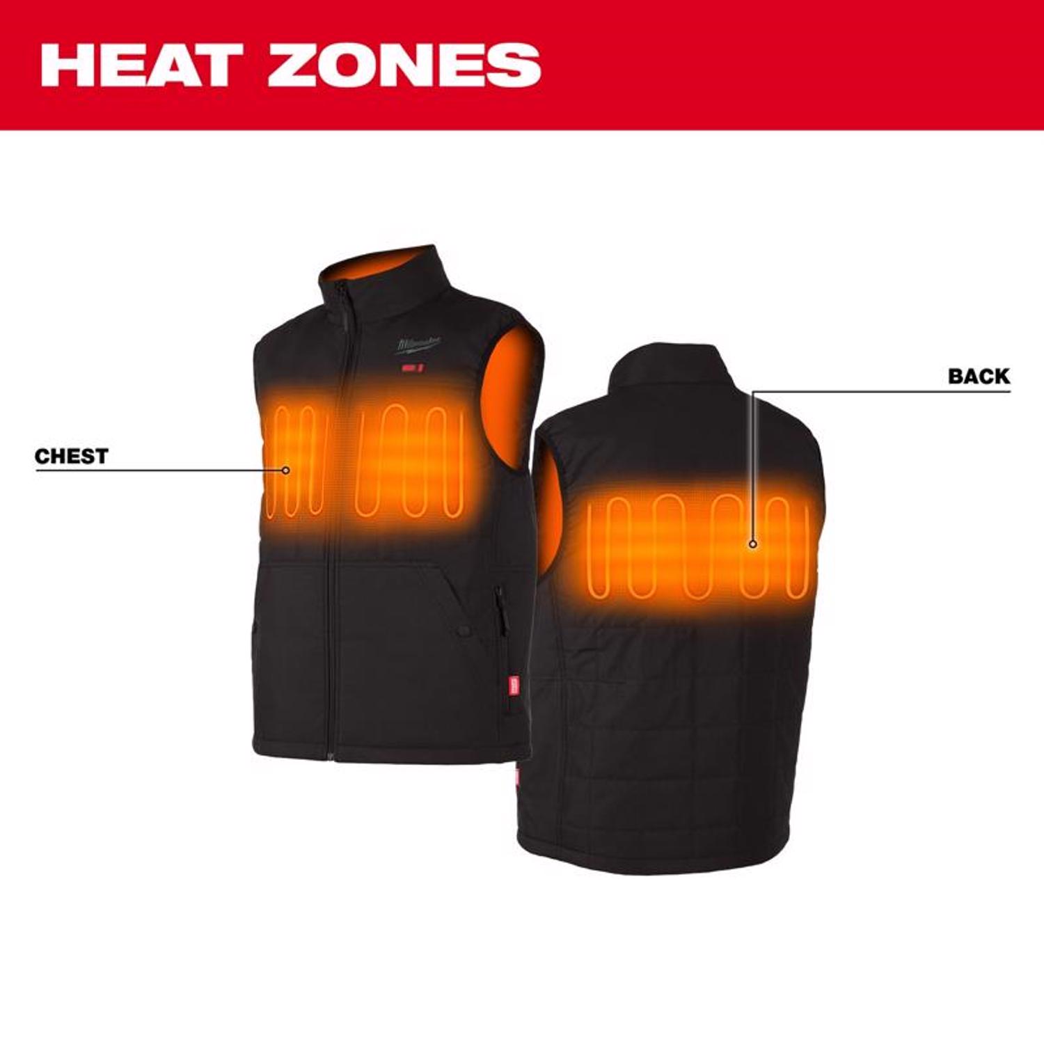 MW M12 XL Sleeveless Men\u0027s Full-Zip Heated Vest (Vest Only) Black