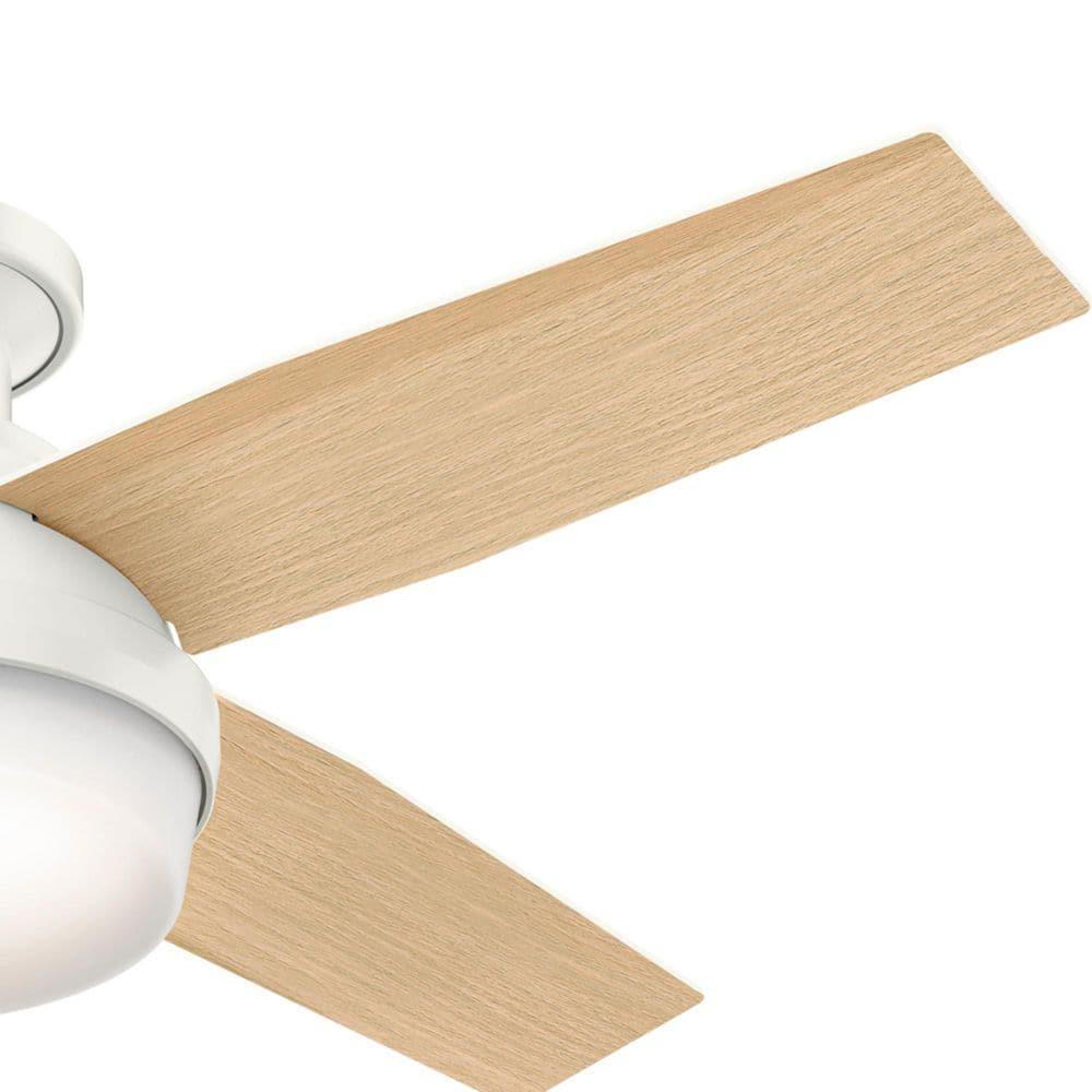 Hunter Dempsey 44 in Low Profile LED Indoor Fresh White Ceiling Fan with Universal Remote