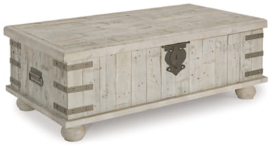 Signature Design by Ashley Carynhurst Lift Top Rustic Farmhouse Cocktail Table, Antique Off White