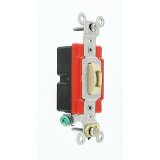 Leviton 20 Amp Industrial Grade Heavy Duty Single-Pole Locking Toggle Switch Ivory 364-01221-2IL