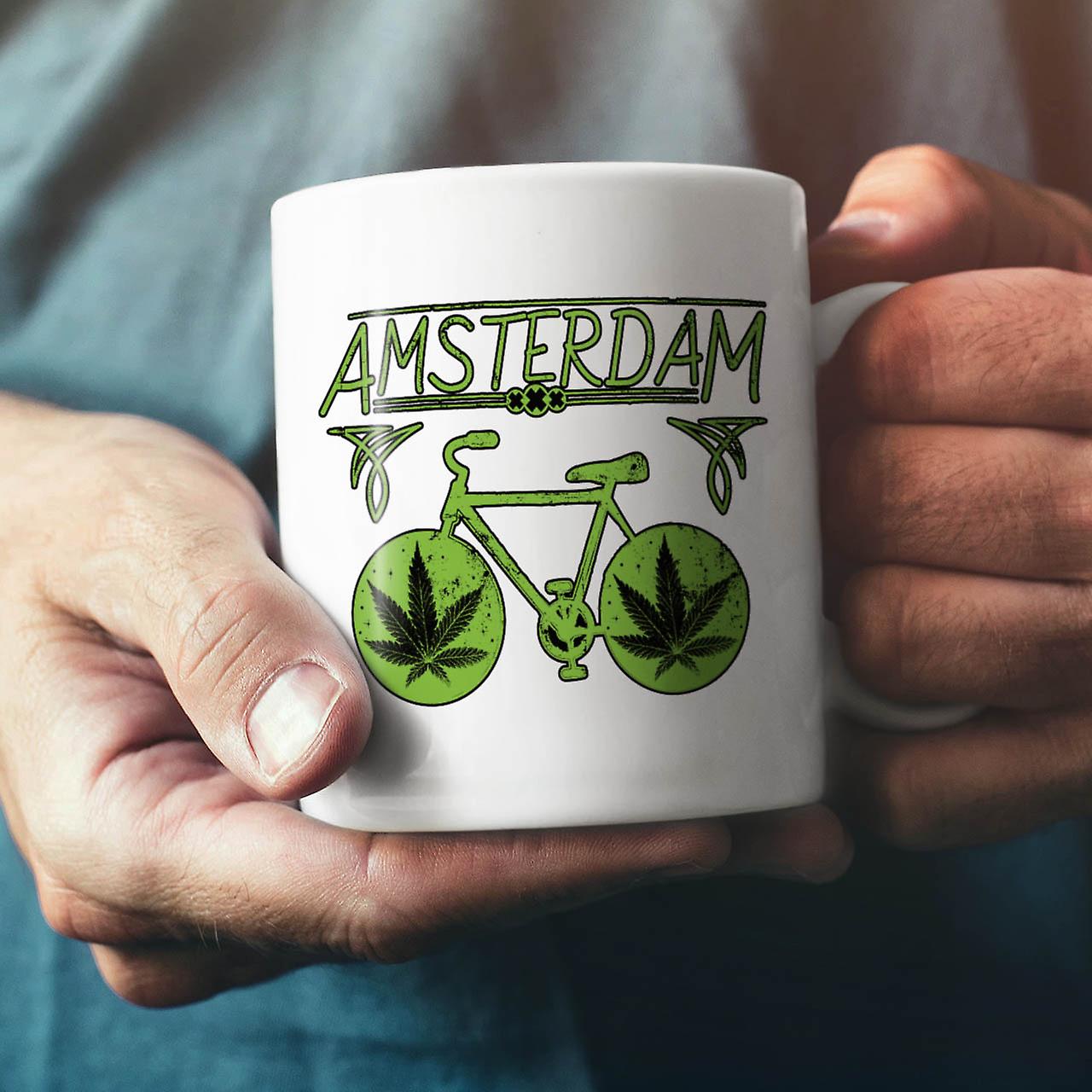 Amsterdam Weed Bike NEW White Tea Coffee Ceramic Mug 11 oz | Wellcoda