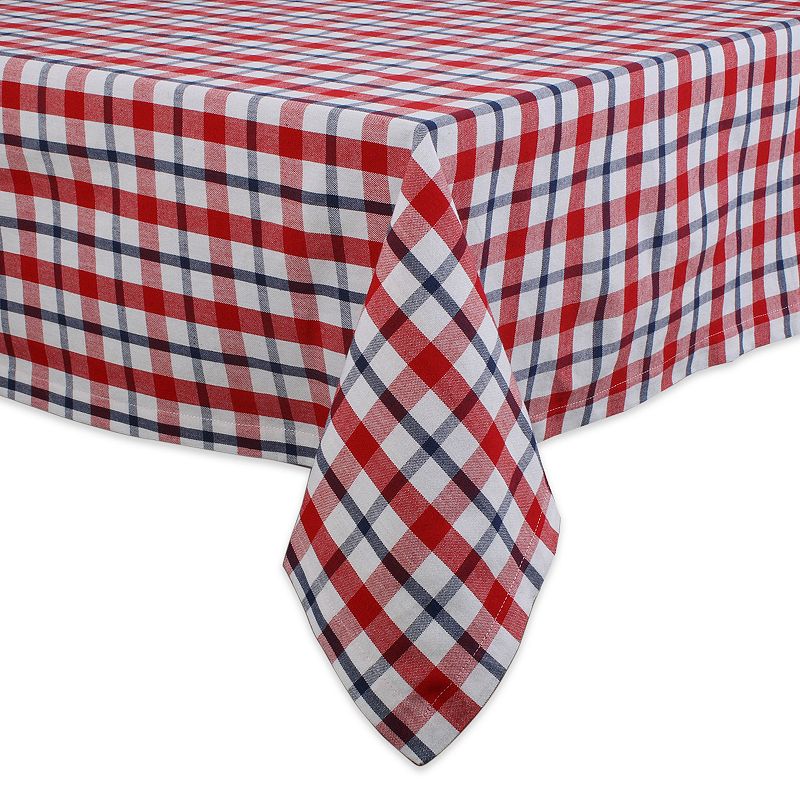 52 x 52 Red and White Classic Plaid Table Cloth