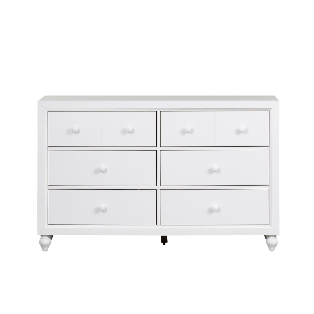 Copper Grove Cottage View White 6 Drawer Dresser