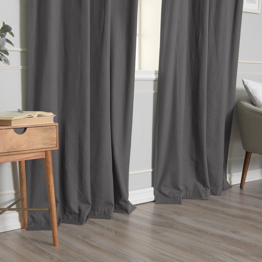 Aurora Home Linen Textured Grommet Thermal Total Blackout Curtain Pair