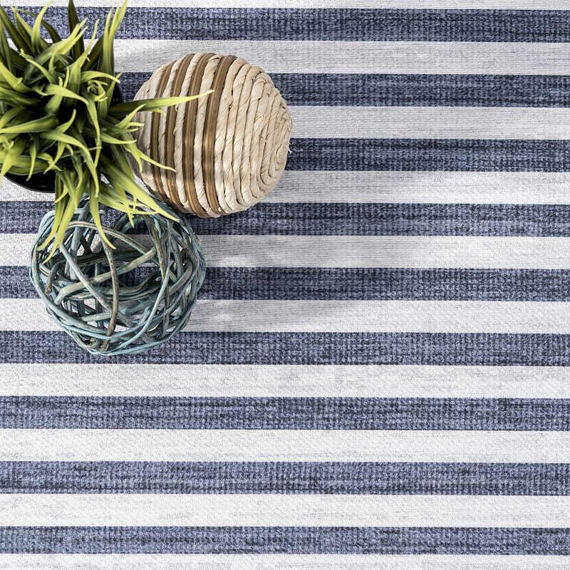 nuLoom Lacie Multi Striped Machine Washable Indoor/Outdoor Area Rug