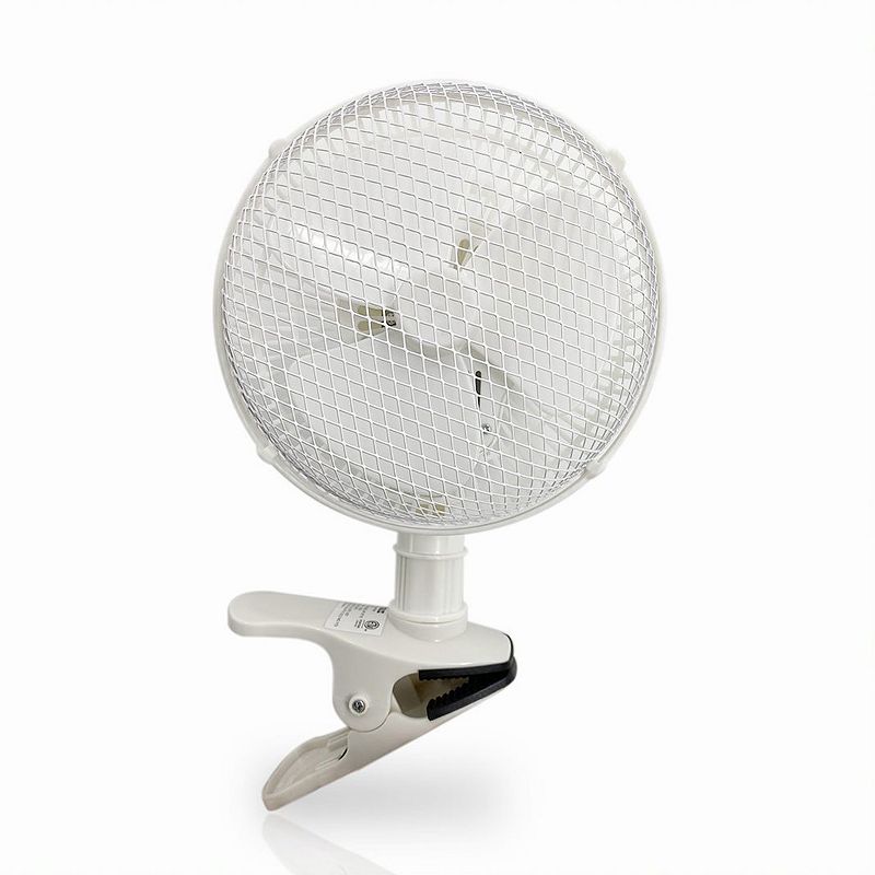 Optimus F-0702 7 Inch 2 Speed Portable Personal Energy Saving Clip-On Fan， White